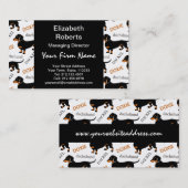 Cute Black en Tan Dachshund Pattern Visitekaartje (Voorkant / Achterkant)