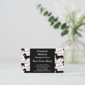 Cute Black en Tan Dachshund Pattern Visitekaartje (Staand voorkant)
