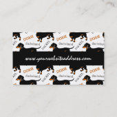 Cute Black en Tan Dachshund Pattern Visitekaartje (Achterkant)