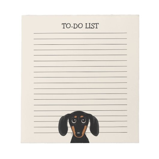 Cute Black en Tan Dachshund | Wiener Dog Lined Notitieblok (Voorkant)