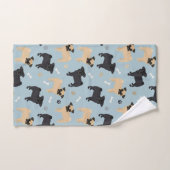 Cute Black en Tan Pugs Pattern Bad Handdoek (Handdoek)