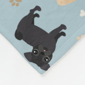 Cute Black en Tan Pugs Pattern Fleece Deken (Hoek)