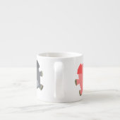 Cute Black en White Cartoon Pigs Espresso Mok (Achterkant)