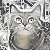 Cute Black en white Cat Laptop stickers (Voorkant)