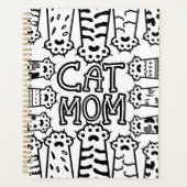 Cute Black en white cat mama met kattenpoten Planner (Voorkant)