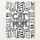 Cute Black en white cat mama met kattenpoten Planner (Achterkant)
