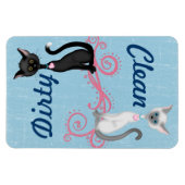 Cute Black en White Cats Clean Dirty Dishwasmachin Magneet (Horizontaal)
