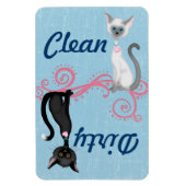 Cute Black en White Cats Clean Dirty Dishwasmachin Magneet (Verticaal)