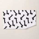 Cute Black en White Dachshund Pattern Bad Handdoek (Handdoek)
