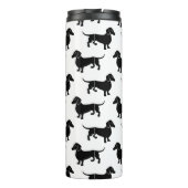 Cute Black en White Dachshund Pattern Thermosbeker (Achterkant)