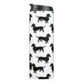 Cute Black en White Dachshund Pattern Thermosbeker (Geroteerd rechts)