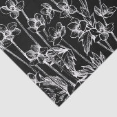 Cute Black en White Floral Botanical Tissuepapier (Detail)