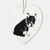 Cute Black en White French Bulldog Puppy Keramisch Ornament (Links)