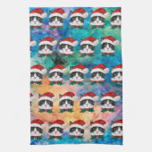 Cute Black en White-kerstkat facetten Pattern Theedoek (Verticaal)