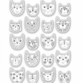Cute Black en White Kitty Cat Sticker (Voorkant)