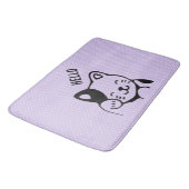 Cute Black en White Kitty Cat Waving Hallo Badmat (Gekanteld)