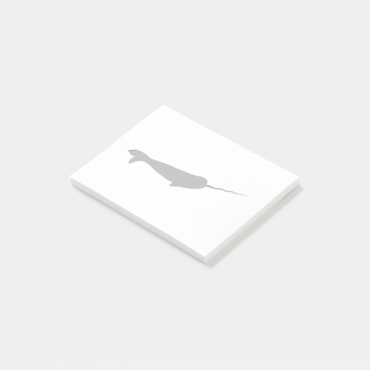 Cute Black en White Narwhal Silhouette Post-it® Notes (Schuin)