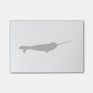 Cute Black en White Narwhal Silhouette Post-it® Notes