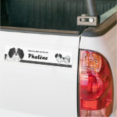 Cute Black en White Phalène Dog Owner Bumpersticker (Op Truck)