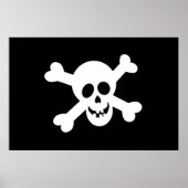 Cute Black en White Pirate Flag Poster (Voorkant)