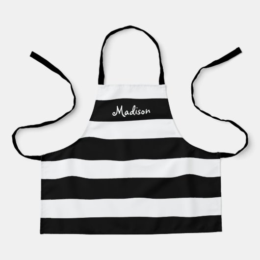 Cute Black en White Striped Kinder Persoonlijk Schort (Voorkant)