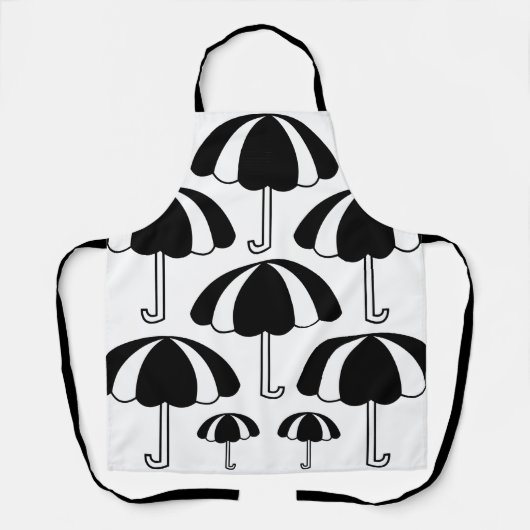 Cute Black en White Umbrella Schort (Voorkant)