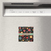 Cute Black Floral Motif amusant Inspirivity Magnet (In Situ (Lave-vaisselle))