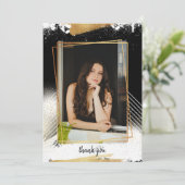 Cute Black & Gold Framed Afstuderen - Hartelijk da Kaart (Staand voorkant)