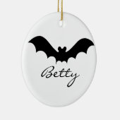 Cute Black Halloween Bat Silhouette Keramisch Ornament (Rechts)