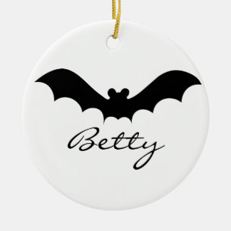Cute Black Halloween Bat Silhouette Keramisch Ornament