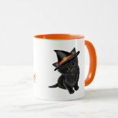 Cute black Halloween chaton mug (Devant droit)