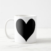 Cute Black Heart Koffiemok (Links)