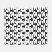 Cute Black Kat Pattern | Pet Cat Lover's Fleece Deken (Voorkant (Horizontaal))