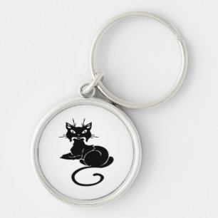 Cute Black Kat Sleutelhanger