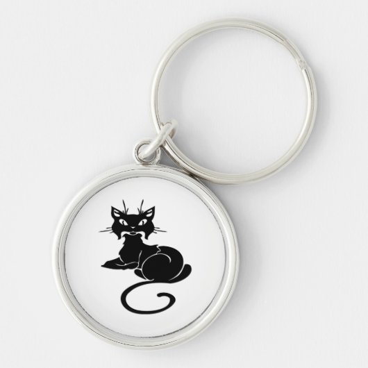 Cute Black Kat Sleutelhanger (Voorkant)