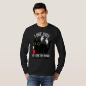 Cute Black Kat Witchy met Ghosts Black Magic T-shirt (Voorkant volledig)