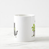 Cute Black Kitten Cozy Nature Cat Illustration Mug (Centre)
