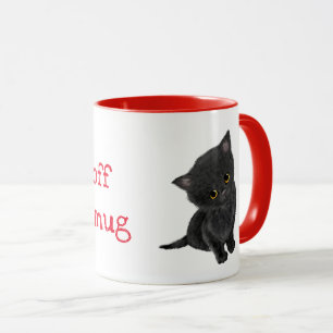 Cute black kitten gepersonaliseerde mug mok
