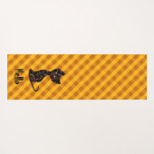 Cute black kitten kat gepersonaliseerd gevlochten yogamat (Achterkant (horizontaal))