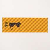 Cute black kitten kat gepersonaliseerd gevlochten yogamat (Voorkant (horizontaal))