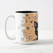 Cute Black Kitten Mood Café Mug (Gauche)