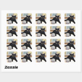 Cute Black Kitten Vierkante Sticker (Vel)