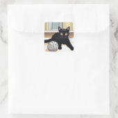 Cute Black Kitten Vierkante Sticker (Tas)
