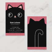 Cute Black Kitty Cat Face Striped Visitekaartje (Voorkant / Achterkant)