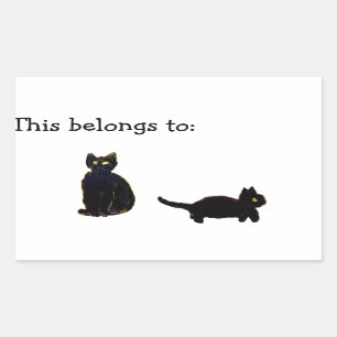 Cute Black Kitty Cats Rechthoekige Sticker
