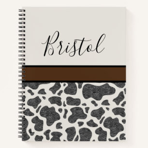 Cute Black Koe Spots Animal Print Persoonlijk Notitieboek