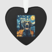 Cute Black Labrador Dog Halloween Jack O Lantern P (devant)