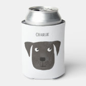 Cute Black Labrador Retriever Dog Aangepaste naam Blikjeskoeler (Blikje Voorkant)