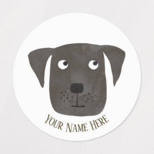 Cute Black Labrador Retriever Dog Aangepaste naam Labels