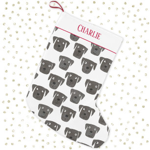 Cute Black Labrador Retriever Dog Persoonlijk Kleine Kerstsok